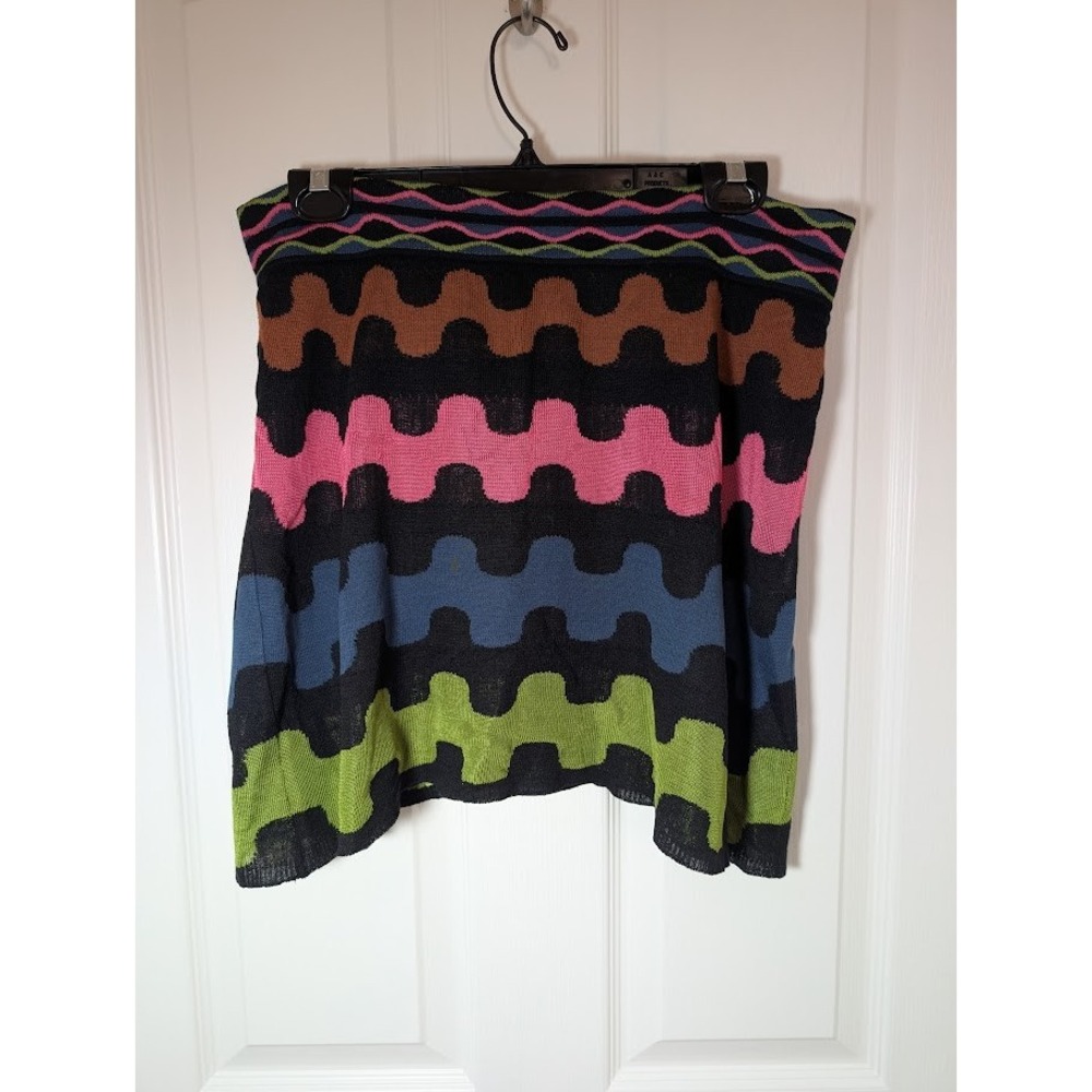 Missoni Knit Mini Skirt Colorful‎ Wavy Pattern Designer Party Size 8